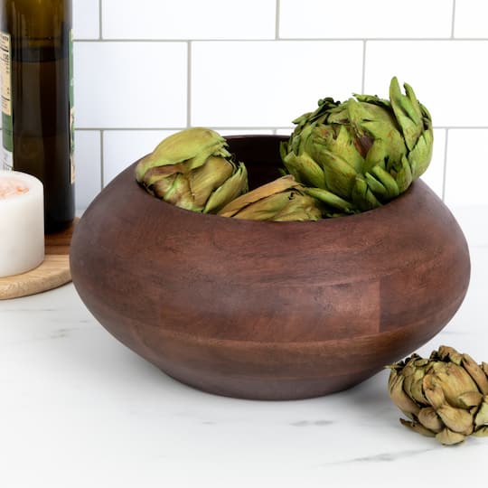 Hello Honey® 9.2" Modern Round Wood Bowl